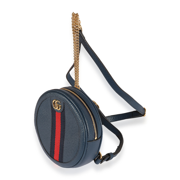 Gucci Navy Calfskin Ophidia Mini Round Backpack - Picture 4 of 7